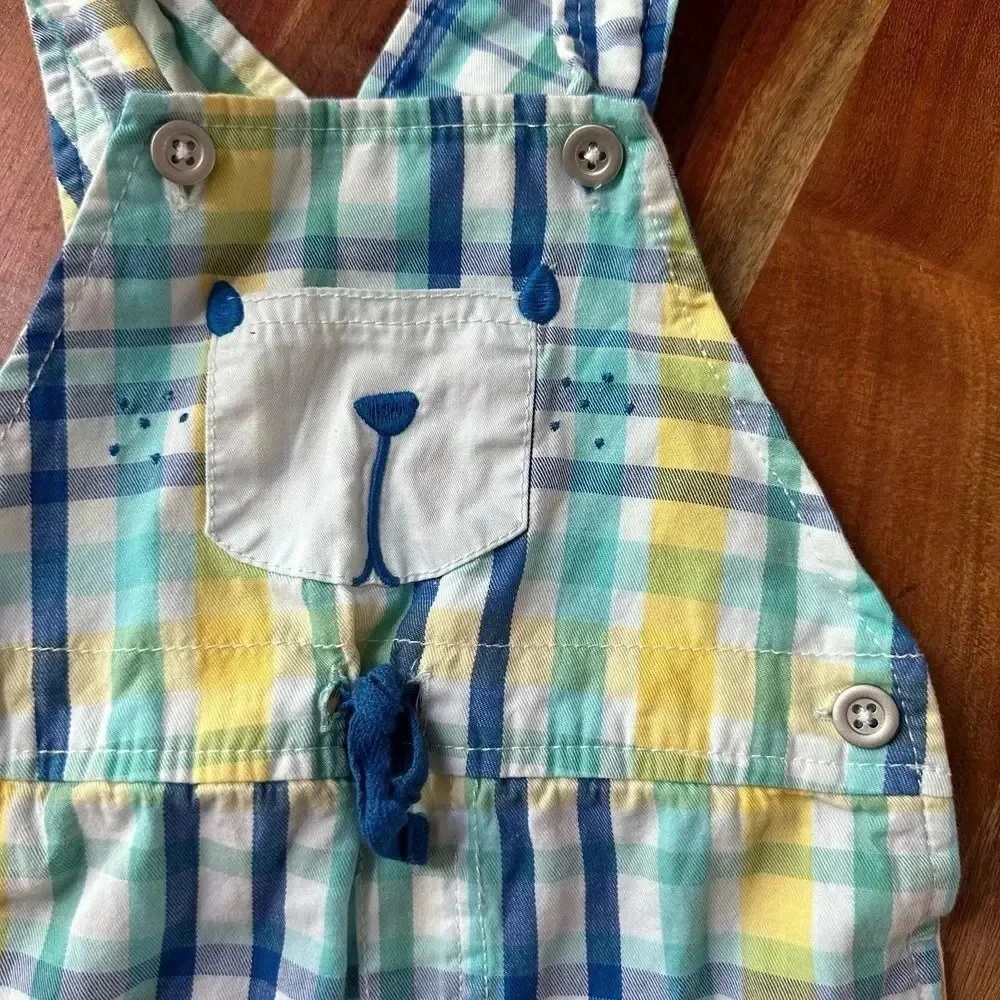 Baby Boy Size 6M Plaid‎ Shortall Bundle